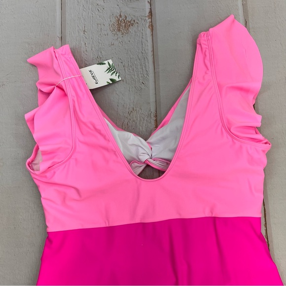 Women's Plus Size One Piece Swimsuits Tummy Control V Neck Cutout Bathing Suit - Picture 11 of 17